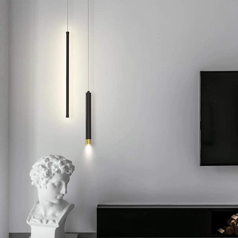 Modern LED Chandelier: Sleek Ceiling Lamp for Living and Study Room