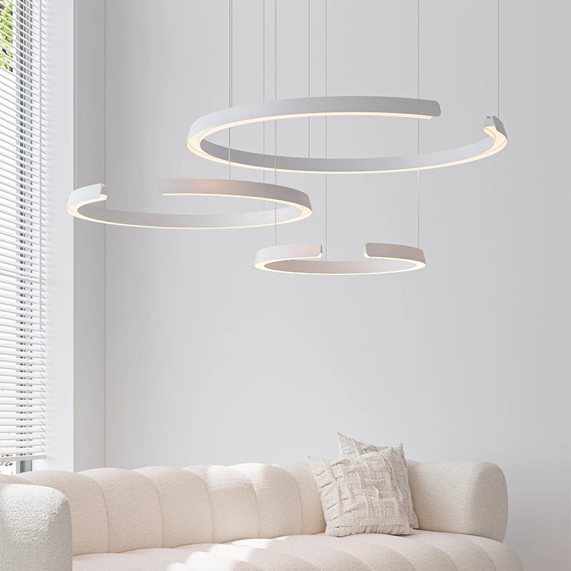 Modern Simple Circular Pendant Lamp - Stylish Lighting Fixture for Living and Dining Rooms