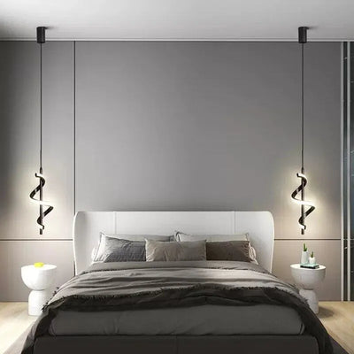 Modern LED Pendant Light Minimalist Gold Black White Hanging Lights For Bedroom Living Rooms Study Decorate Lamps