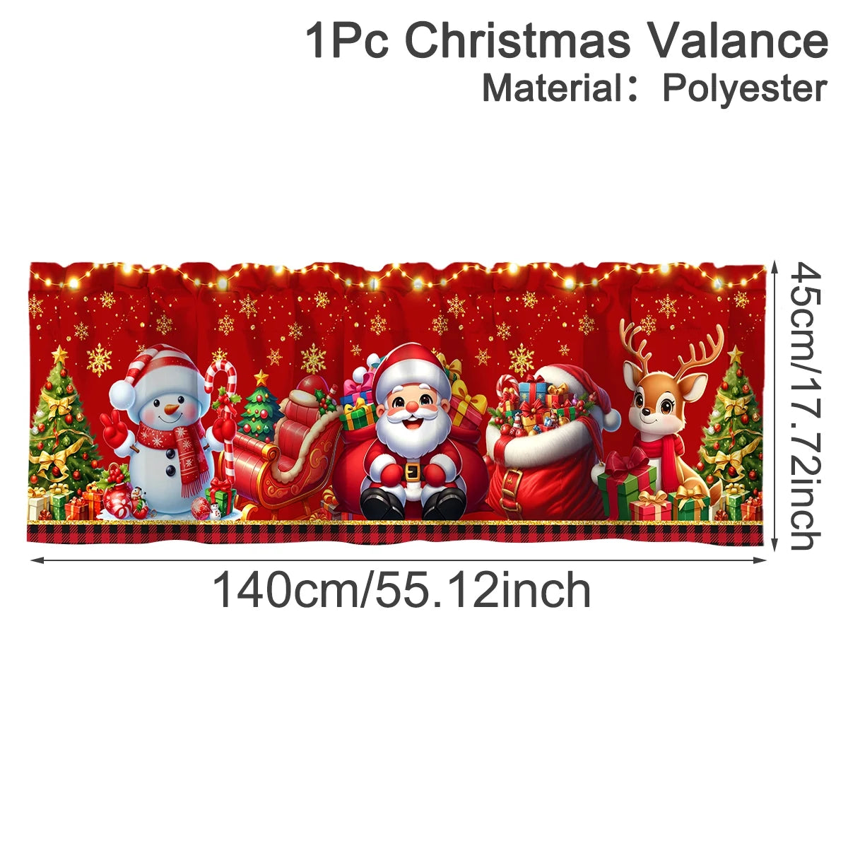 Christmas Short Curtains and Valances for Home Décor 2025–2026 Xmas Kitchen and Bedroom Window Decorations