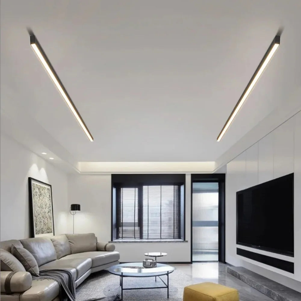 Contemporary Long Strip LED Ceiling Light Fixture for Balcony, Aisle, Bedroom, and Living Room Decor