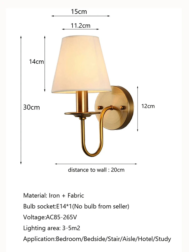 Modern European Style Fabric Wall Lamp: Perfect for Bedroom, Living Room, Study, and Office Lighting