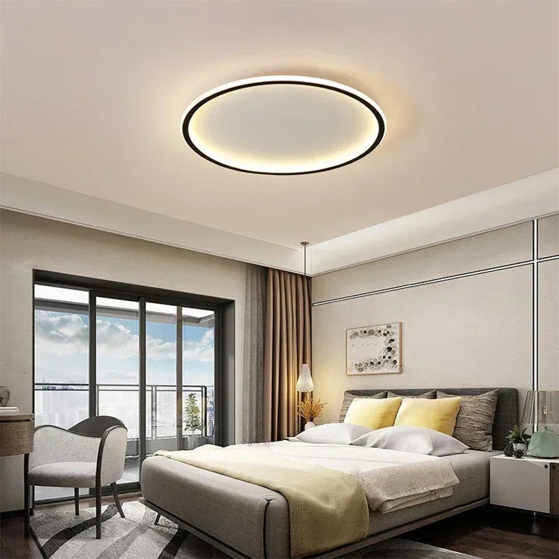 Dimmable Round LED Ceiling Light: Modern Home Decor Fixture for Bedroom and Living Room