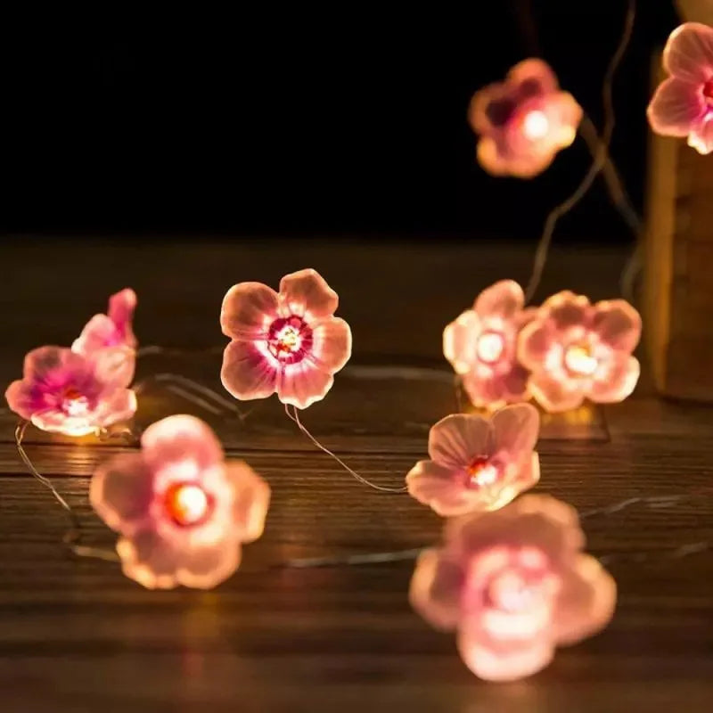 3M 30LED Cherry Blossom Fairy String Lights Pink Flower Battery Powered Garland for Christmas and Home Decoration