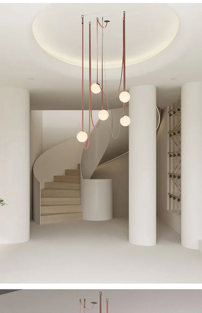 Modern Minimalist Duplex Floor Wabi Sabi Style Designer Chandelier