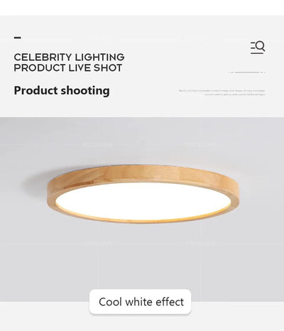 Nordic Ultra-Thin LED Wooden Ceiling Light