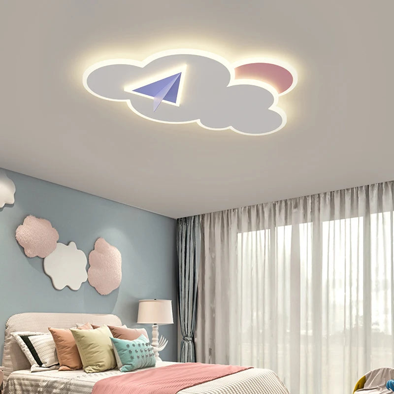 Creative LED Cloud Children's Ceiling Light - Modern Simple Living Room Boys Girls Bedroom Ceiling Lamp Home Indoor Lighting Lamps