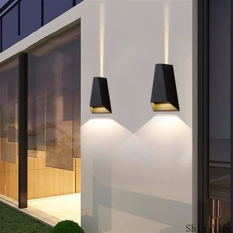 Outdoor Wall Light 10W - Waterproof IP65 Porch Garden Aluminum Wall Lamps - 85-265V - Tempered Glass