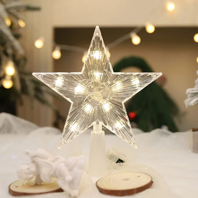15cm LED Christmas Tree Star Topper Warm White Light Decoration for Home and Holiday 2025 Xmas Tree Décor