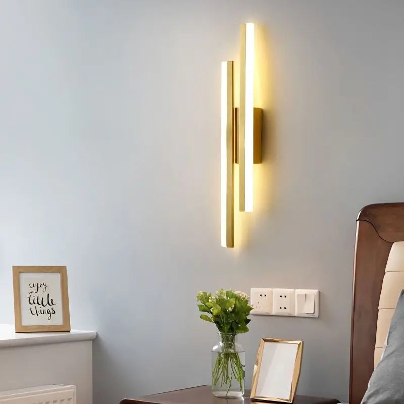 Modern LED Wall Lamp: Black/Gold Acrylic Room Decor Light