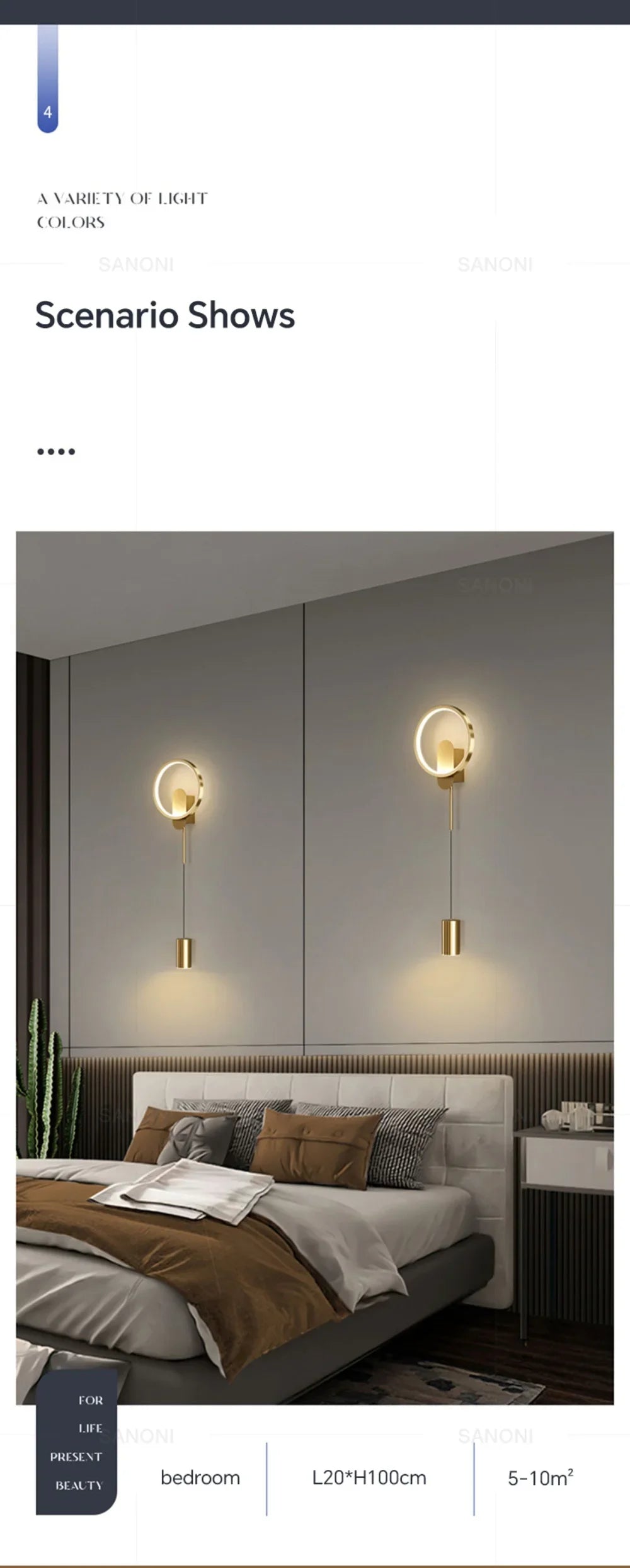 LED Wall Lamp for Hallway, Aisle, Bedroom, and Study