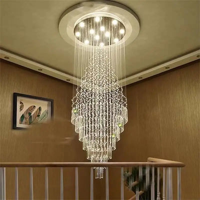 Modern LED Staircase Crystal Chandelier for Living and Bedroom Lighting Fixture