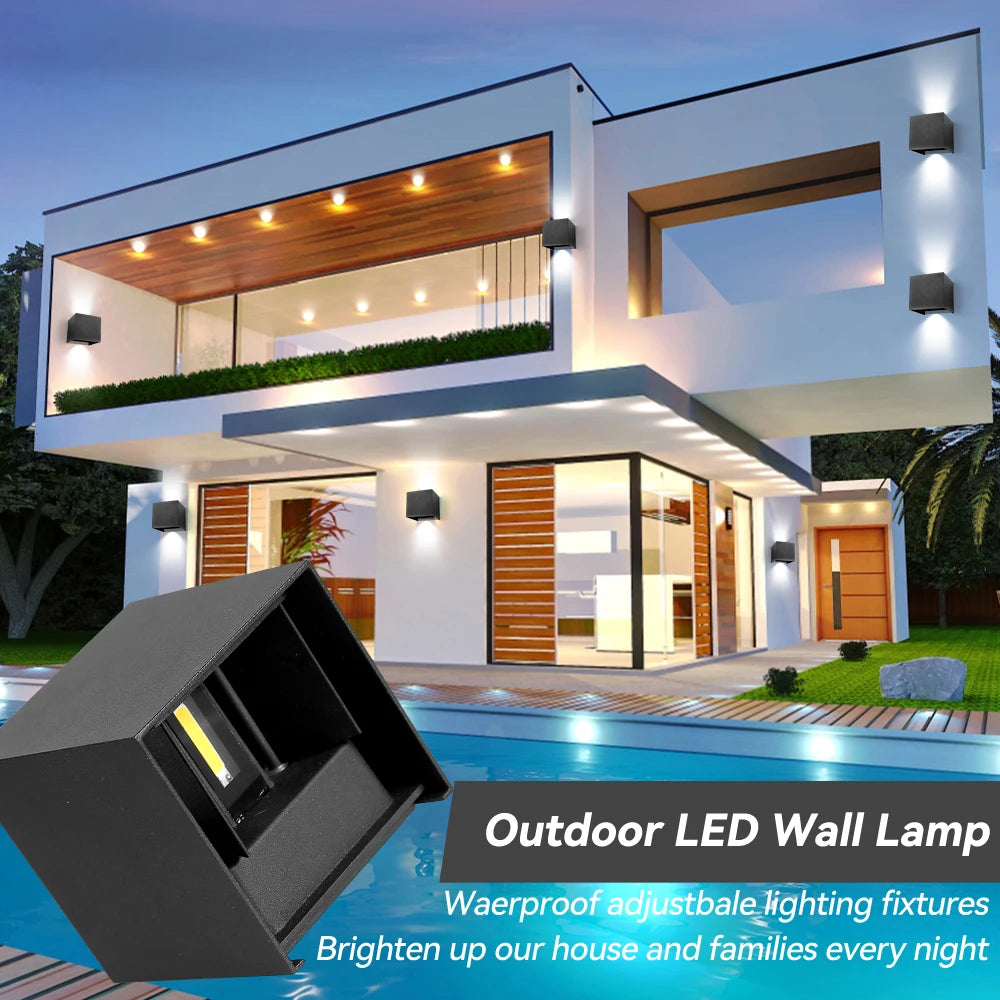 Up and Down LED Wall Lamp Waterproof Aluminum Interior Wall Light for Bedroom, Living Room, Corridor