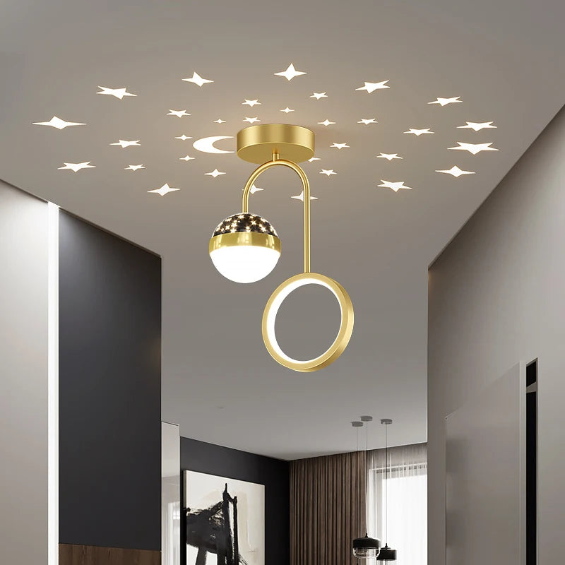 Gold & Black LED Chandelier: Ideal Lighting for Aisles, Porches, Bedrooms, Restaurants, Offices, Coffee Bars & More