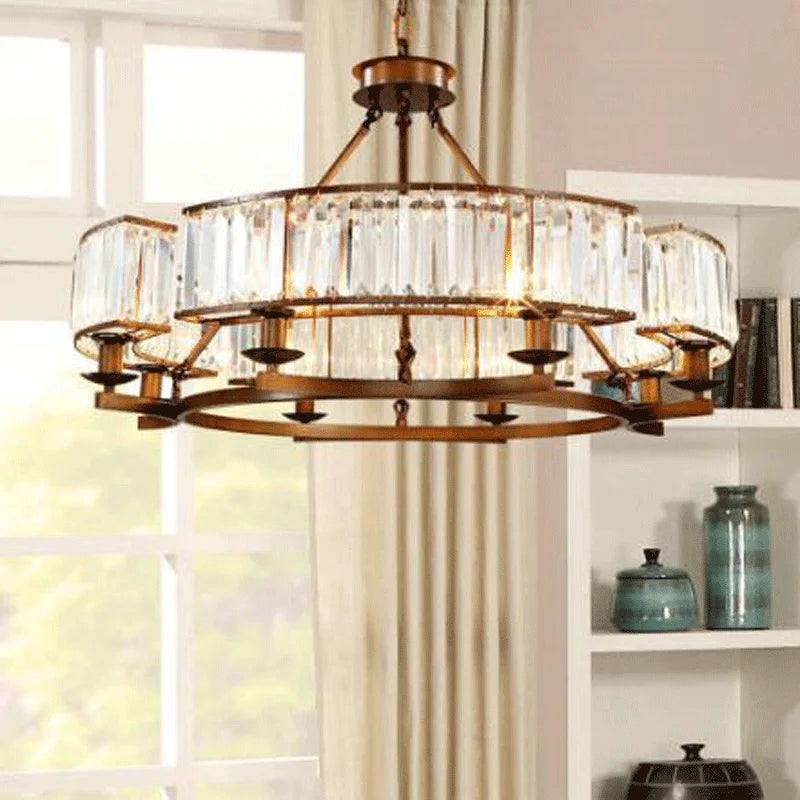 NORMICHY Crystal Round Ceiling Pendant Light Fixture