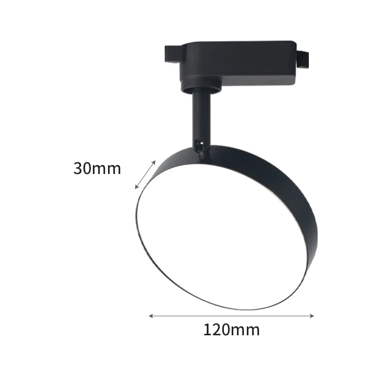 Aluminum 360° Adjustable Round LED Track Light Light for Clothing Stores and Homes