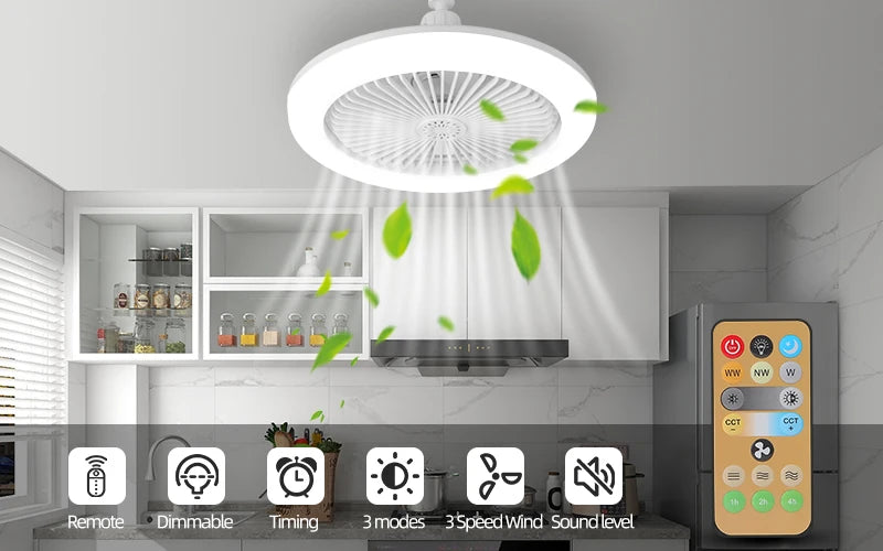 Smart Ceiling Fan with Light – Modern LED Fan with Remote Control