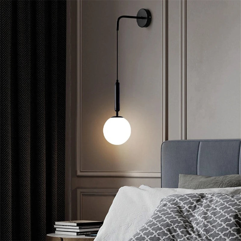 Modern Nordic Glass Wall Lamp: LED Luxury, Simple Design for Living Room, Bedroom, Bedside, Light Fixtures