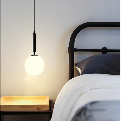 Modern Nordic Glass Ball Pendant Light: Minimalist Ceiling Lamp for Living, Bedroom, Dining Room Decor