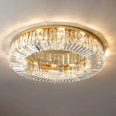 Modern Luxury Crystal Ceiling Lamp - Gold LED Ring Light for Bedroom, Dining, Living Room Chandelier