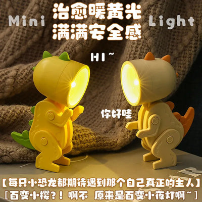 Cute LED Night Light - Mini Pet Dog, Deer, Dinosaur Folding Table Lamp for Kids' Room