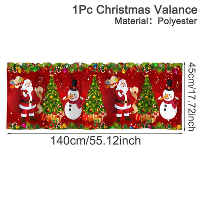 Christmas Short Curtains and Valances for Home Décor 2025–2026 Xmas Kitchen and Bedroom Window Decorations
