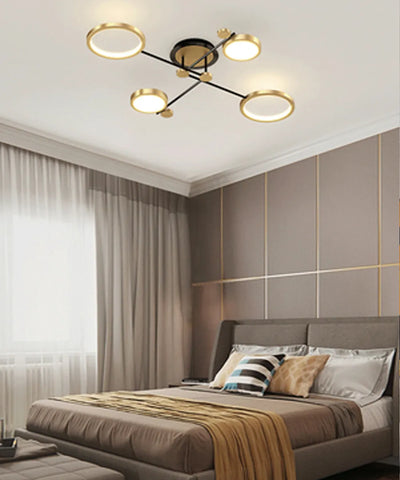 Modern Pendant Light: LED Nordic Lamp in Gold and Black - Stylish Hanging Chandelier with Dimming Remote Control