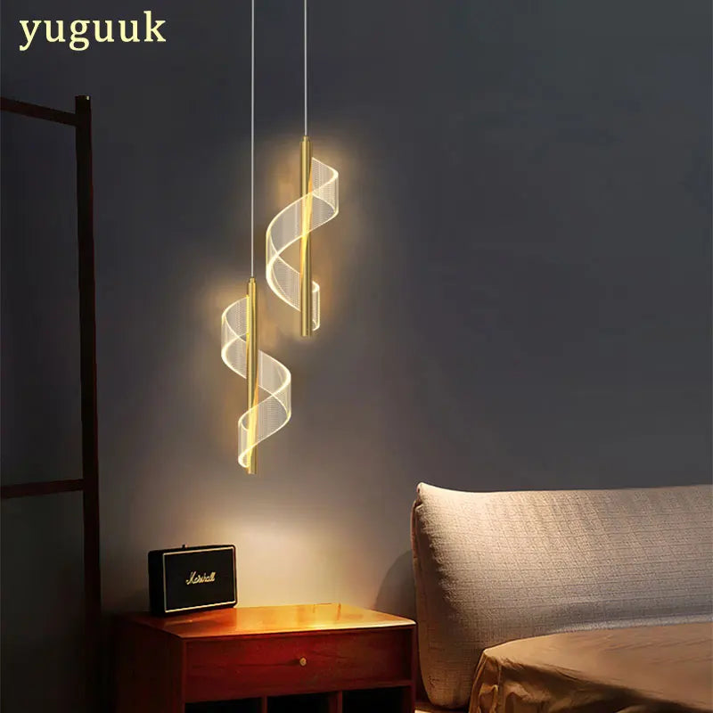 Nordic Spiral LED Pendant Lights for Indoor Lighting