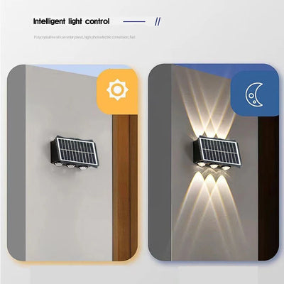 Solar Wall Lamp Outdoor - Warm Up and Down Light, Waterproof, Modern Design