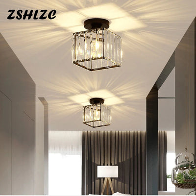 Modern Crystal LED Chandelier for Aisles, Hallways, and Rooms - Stylish Ceiling Light Fixture