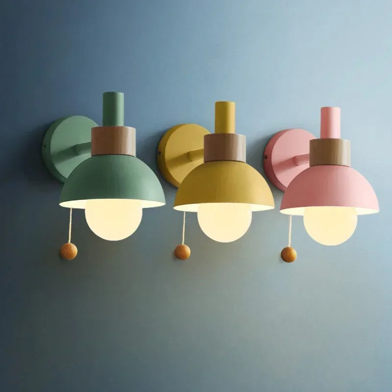 Modern Macaron Wall Light with Switch – Versatile Wall Sconce for Bedroom, Living Room, Bathroom, and Stairs