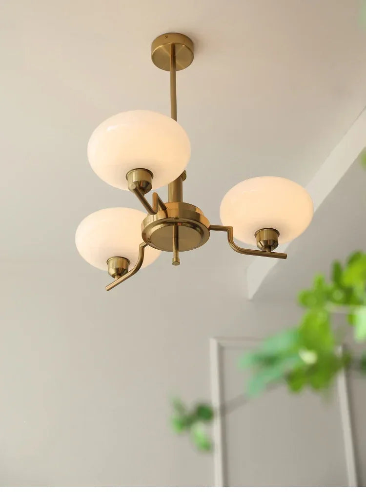 Cream Glass Medieval Living Room Chandelier