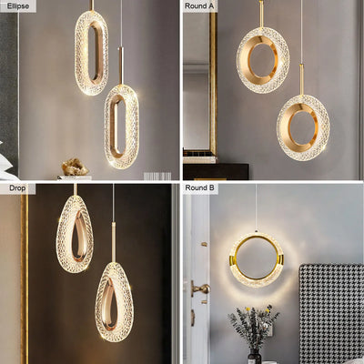 Modern Crystal LED Pendant Lamps: Elegant Lighting for Home Decor