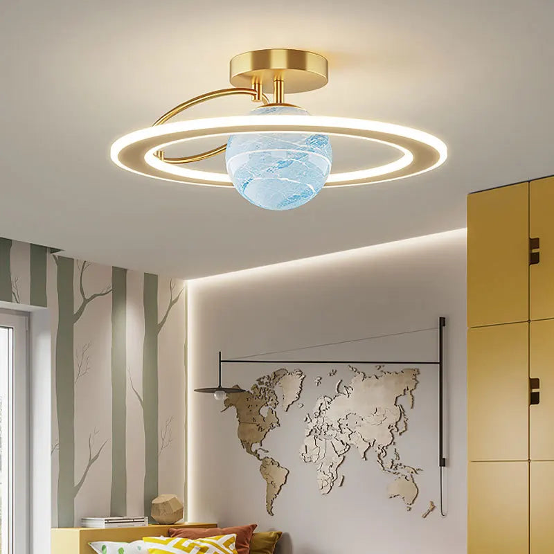 Modern Luxury Crystal Ceiling Lamp - Gold LED Ring Light for Bedroom, Dining, Living Room Chandelier