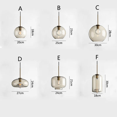 Nordic Minimalist Glass Pendant Lights - Retro Hanging Lamp Fixtures for Restaurant, Kitchen Island, Bar, and Home Decor