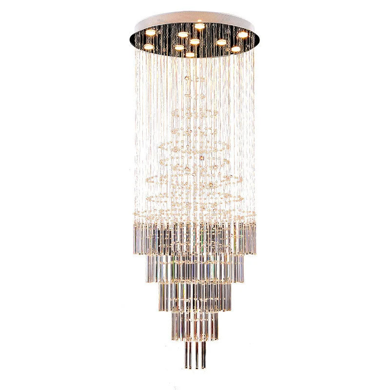 Modern LED Staircase Crystal Chandelier for Living and Bedroom Lighting Fixture