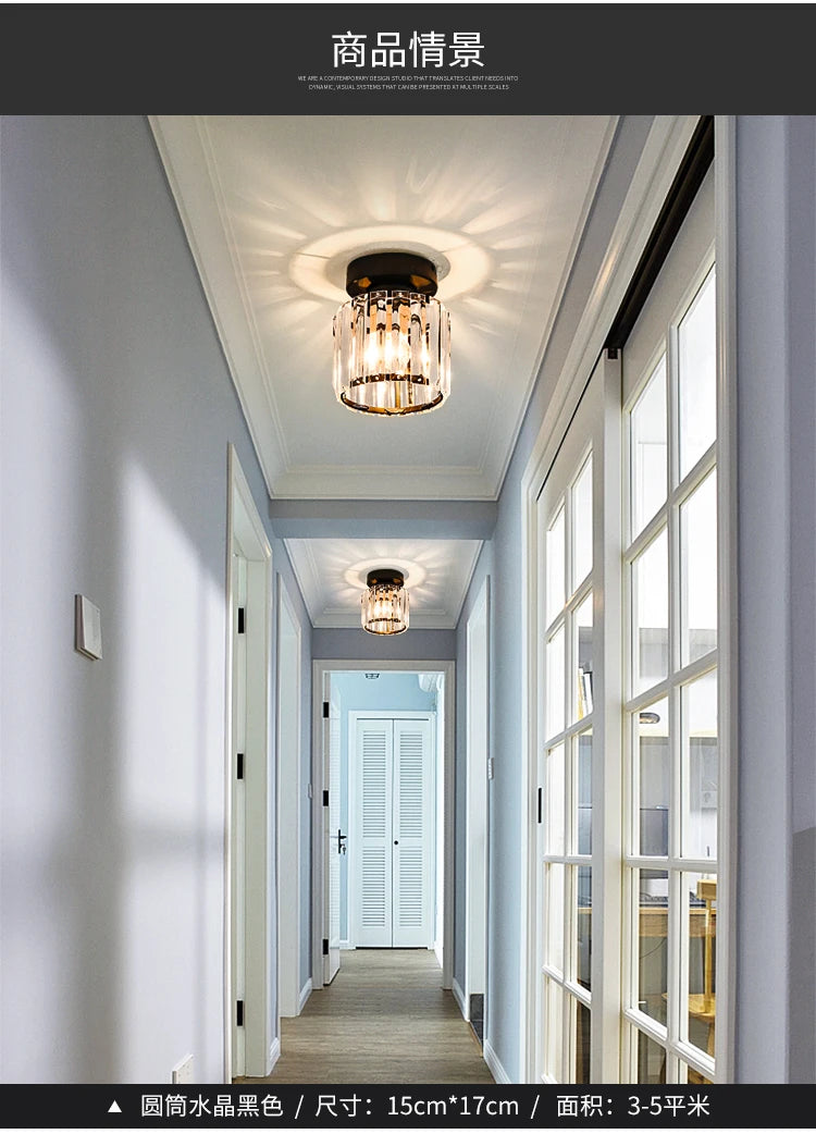 Nordic Modern Crystal Ceiling Lamp for Living Room and Bedroom - Elegant Home Lighting Fixture