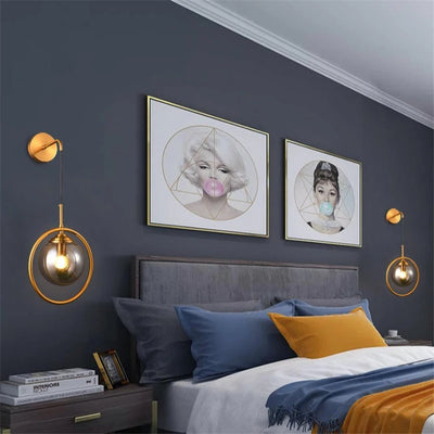 Modern Nordic Glass Ball LED Wall Lamp for Bathroom, Mirror, Retro Sconce, Decorative Lighting Luminaire