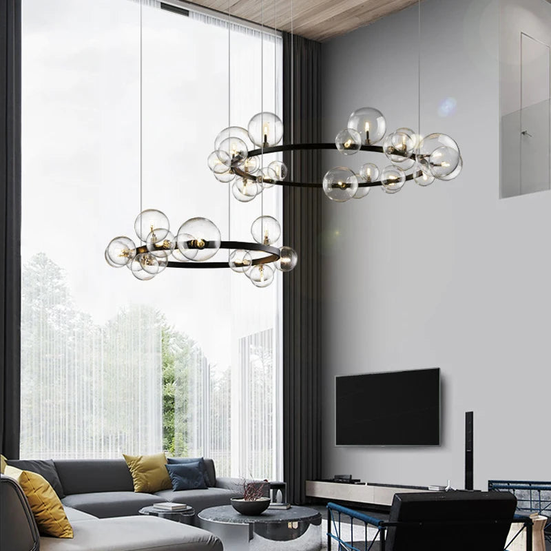 Designer Glass Ball Chandelier - Creative Lighting Fixture for Home Decoration