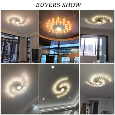 Modern Designer LED Ceiling Lamp – Creative Fireworks Art Lighting for Home Interiors