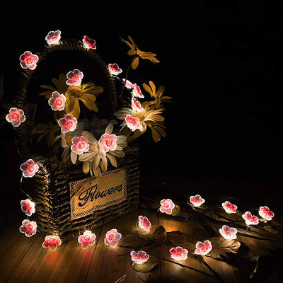 3M 30LED Cherry Blossom Fairy String Lights Pink Flower Battery Powered Garland for Christmas and Home Decoration