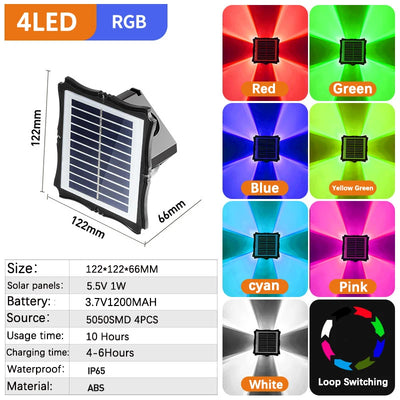 Solar LED Outdoor Up and Down Wall Lamps Lighting for Balcony, Courtyard and Garden