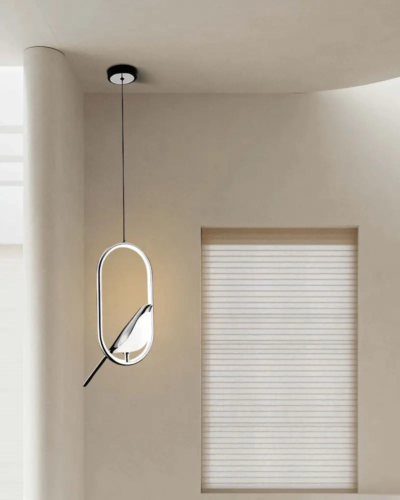 Magpie Bird LED Cord Pendant Lamp – Modern Chandelier for Bedroom and Living Spaces