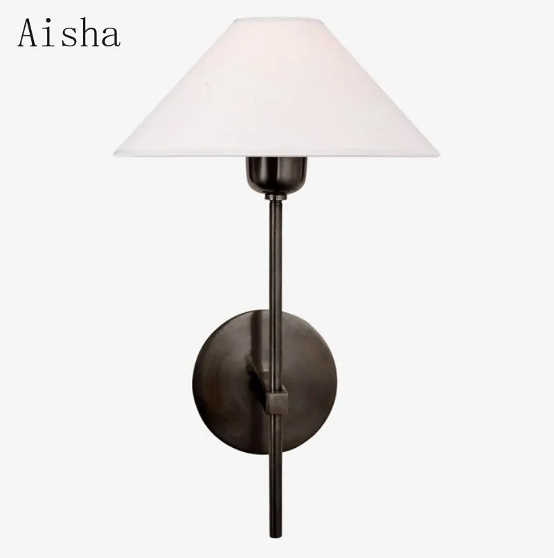 American Style Fabric Wall Lamp - Modern Living Room Background Sconces