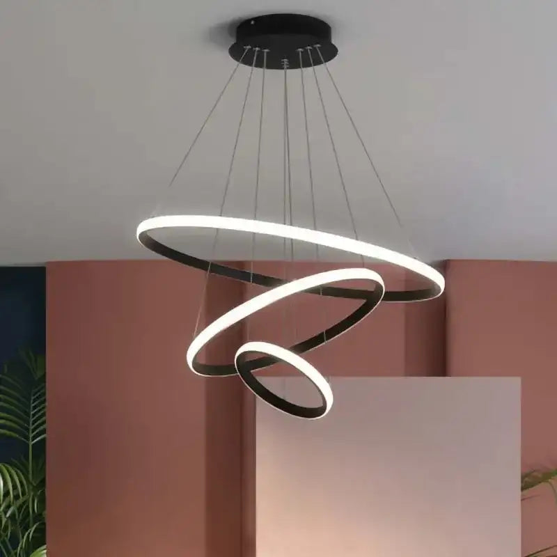 Modern Rings Ceiling Chandelier - Adjustable Starry Sky Lighting for L ...