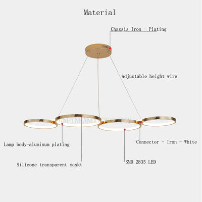 Modern LED Chandelier Pendant Light - Remote-Controlled Lighting Fixture for Living and Dining Room