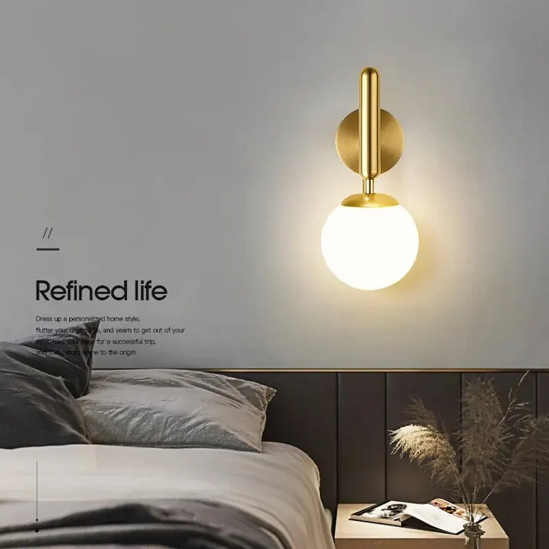 Nordic Modern Wall Lamp - Sleek Indoor Lighting Fixture for Bedroom, Bathroom, and More