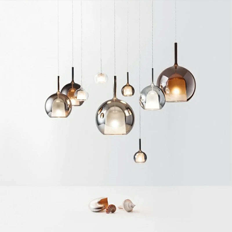 Nordic Glass Lampshade Pendant Lights - Luxurious Chandeliers for Bedroom, Kitchen, and Living Room