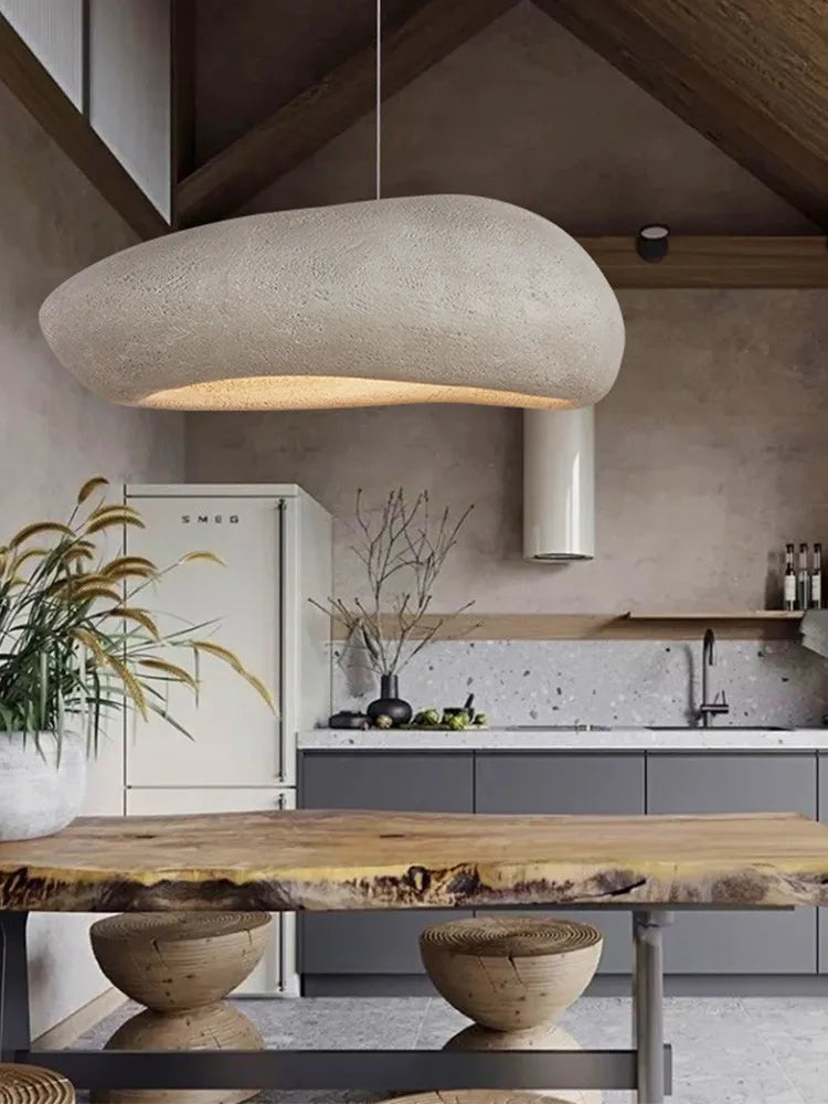 Wabi-Sabi Charm: Handmade Nordic Chandelier with LED for Restaurants & More