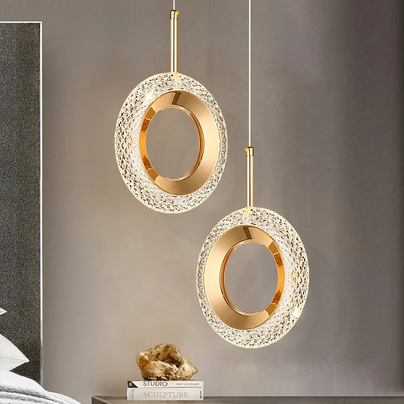 Nordic Ring LED Pendant Lights - Modern Hanging Lamp for Bedroom and Living Room Decor